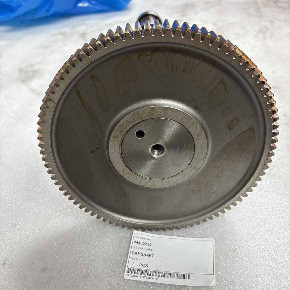 Metal camshaft gear with part number 04502752 label