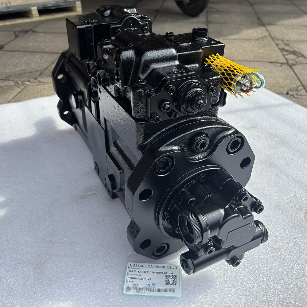 Kawasaki K3V63DTP, 20 925753 pump, JCB JS160W hydraulic pump, main pump K3V63DTP, Kawasaki excavator pump, JS160W spare part, hydraulic piston pump, aftermarket Kawasaki pump.