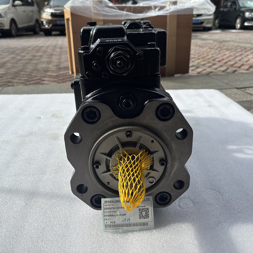 Kawasaki K3V63DTP, 20 925753 pump, JCB JS160W hydraulic pump, main pump K3V63DTP, Kawasaki excavator pump, JS160W spare part, hydraulic piston pump, aftermarket Kawasaki pump.