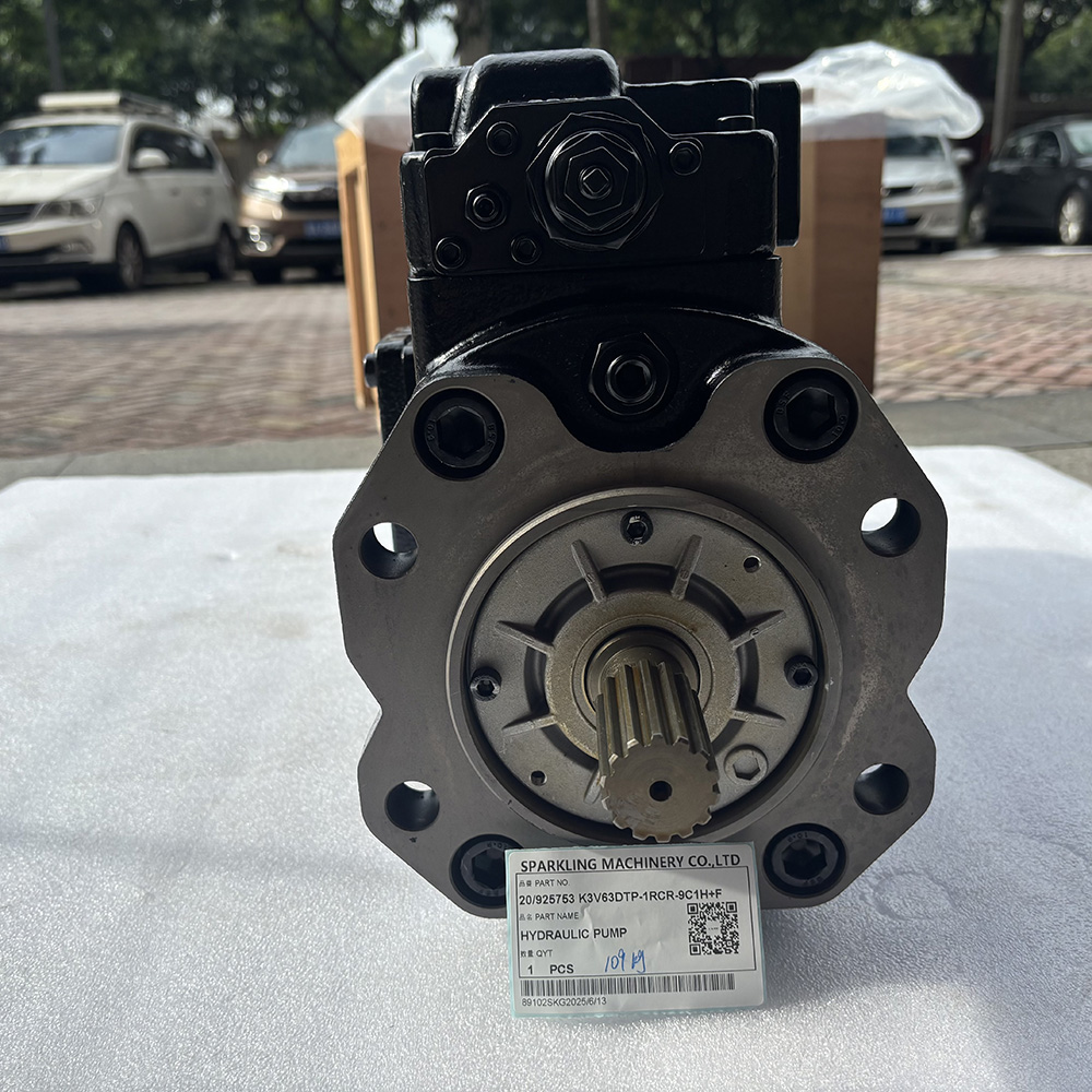 Kawasaki K3V63DTP, 20 925753 pump, JCB JS160W hydraulic pump, main pump K3V63DTP, Kawasaki excavator pump, JS160W spare part, hydraulic piston pump, aftermarket Kawasaki pump.