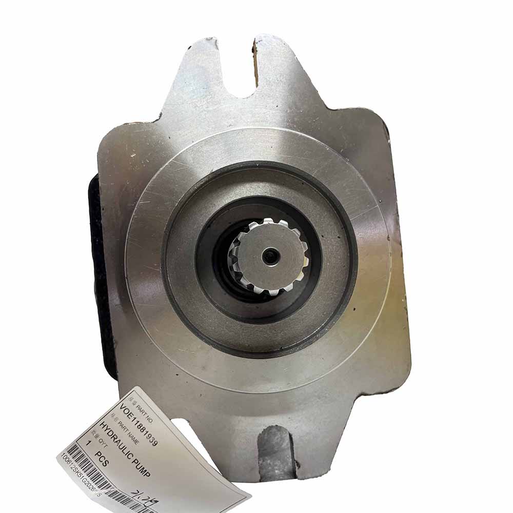 Metal hydraulic pump part VOE11881939 with a splined shaft