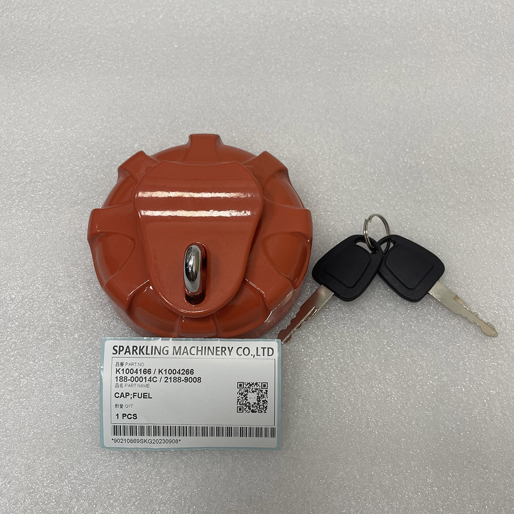 Doosan (Develon) and Daewoo heavy machinery DX140 DX210 DH150-7 DH220-5 K1004166 K1004266 188-00014C 2188-9008 Fuel Tank Cap (with Lock)