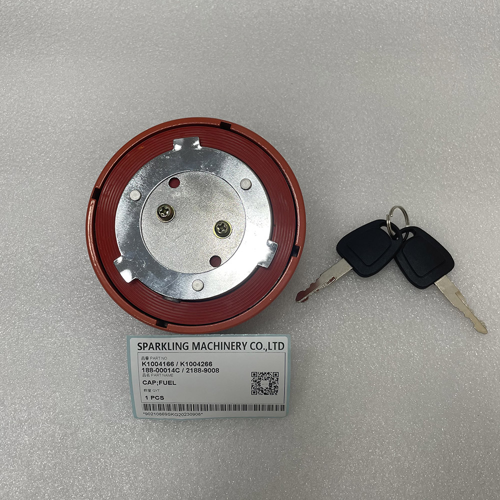 Doosan (Develon) and Daewoo heavy machinery DX140 DX210 DH150-7 DH220-5 K1004166 K1004266 188-00014C 2188-9008 Fuel Tank Cap (with Lock)