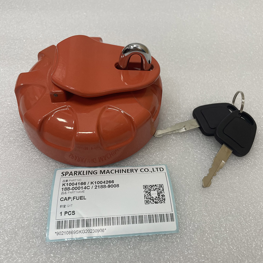 Doosan (Develon) and Daewoo heavy machinery DX140 DX210 DH150-7 DH220-5 K1004166 K1004266 188-00014C 2188-9008 Fuel Tank Cap (with Lock)