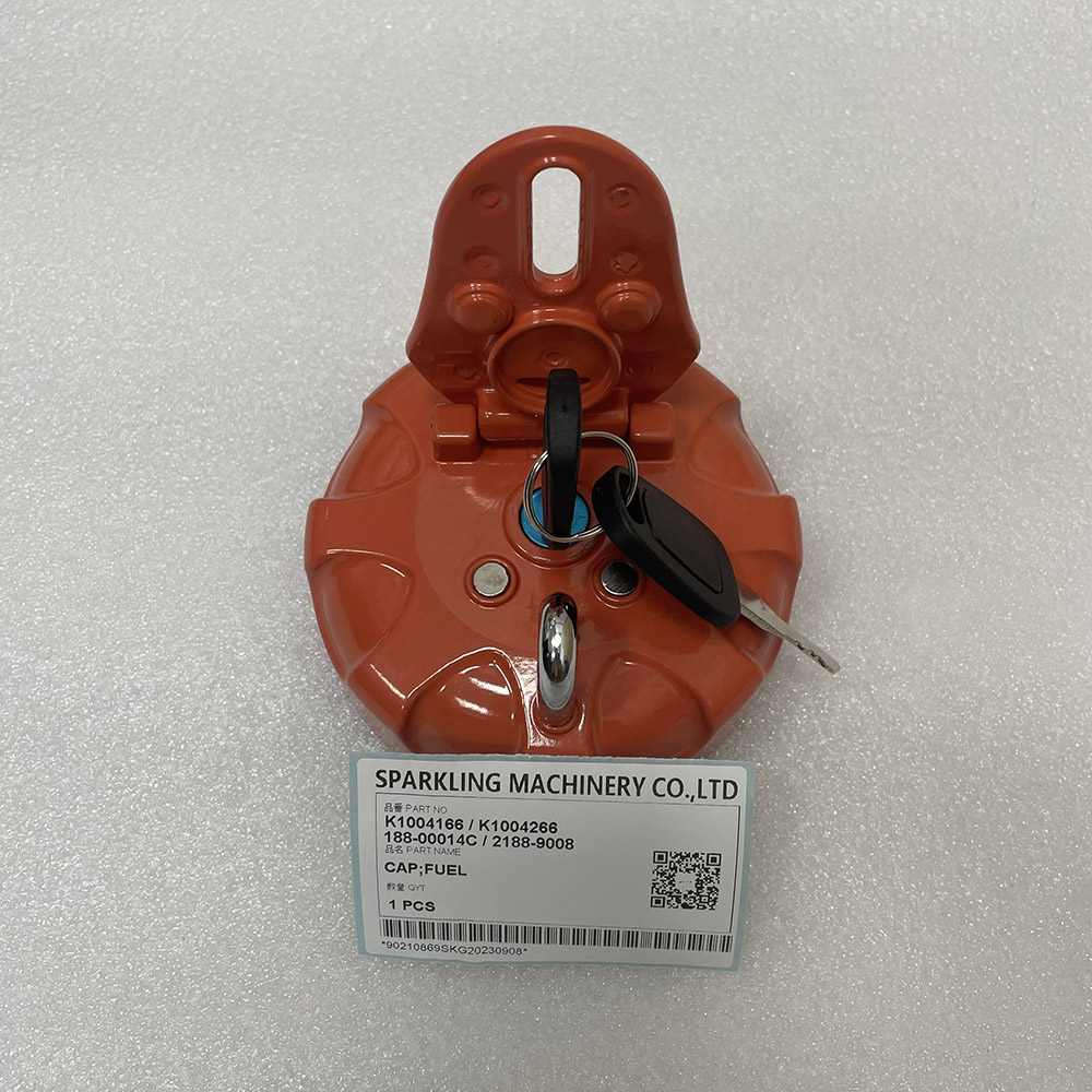 Doosan (Develon) and Daewoo heavy machinery DX140 DX210 DH150-7 DH220-5 K1004166 K1004266 188-00014C 2188-9008 Fuel Tank Cap (with Lock)
