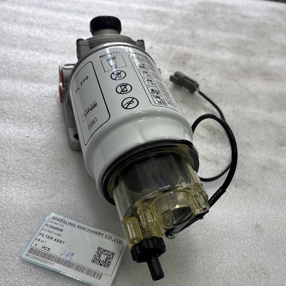 High-Quality 2Kg K1044605 Filter Assembly for Doosan Excavators DX140LC, DX180LC, DX140W, DX190W