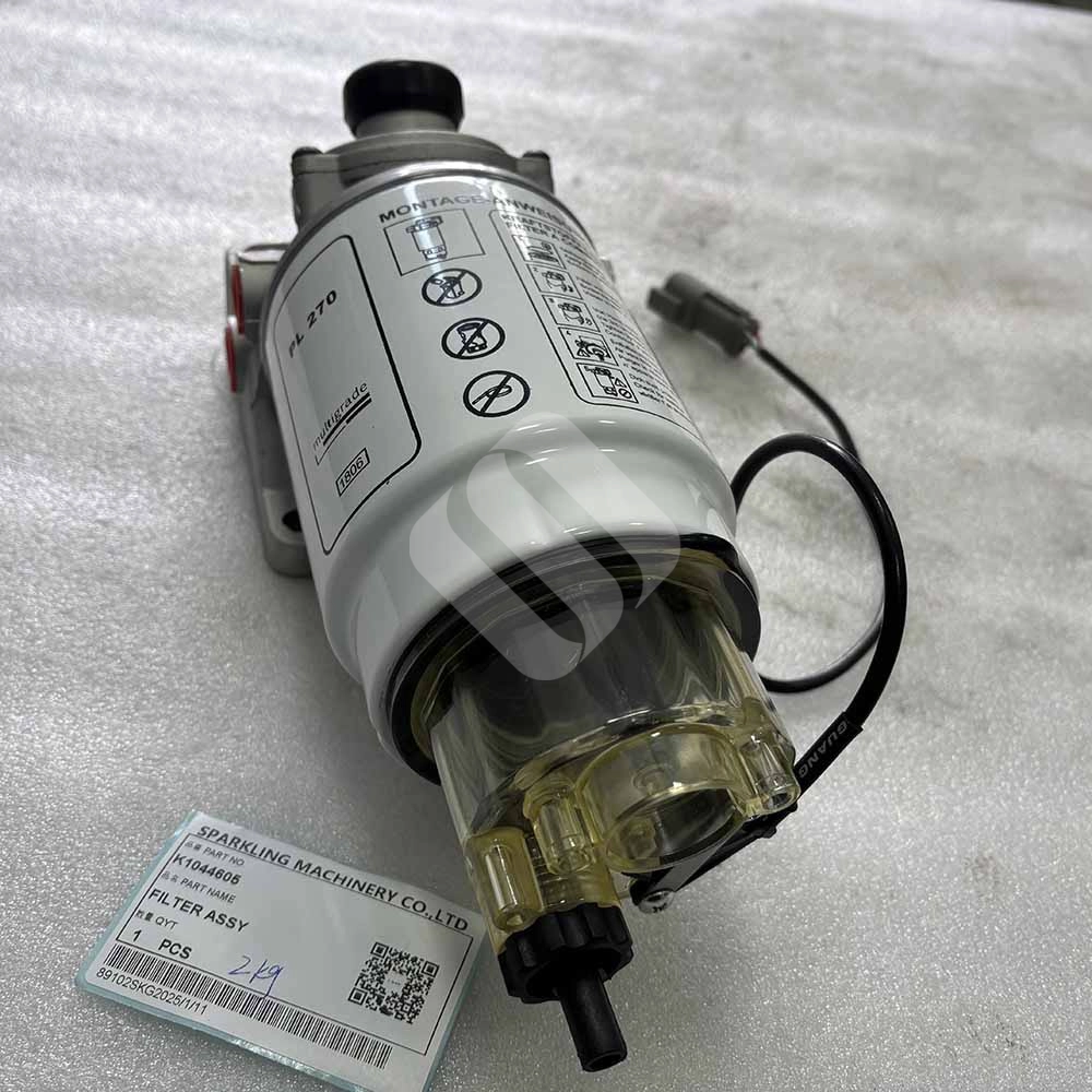 2Kg K1044605 Filter Assembly for Doosan DX140LC, DX180LC Crawler Excavators & DX140W, DX190W Wheel Excavators High-Quality 2Kg K1044605 Filter Assembly for Doosan Excavators DX140LC, DX180LC, DX140W, DX190W