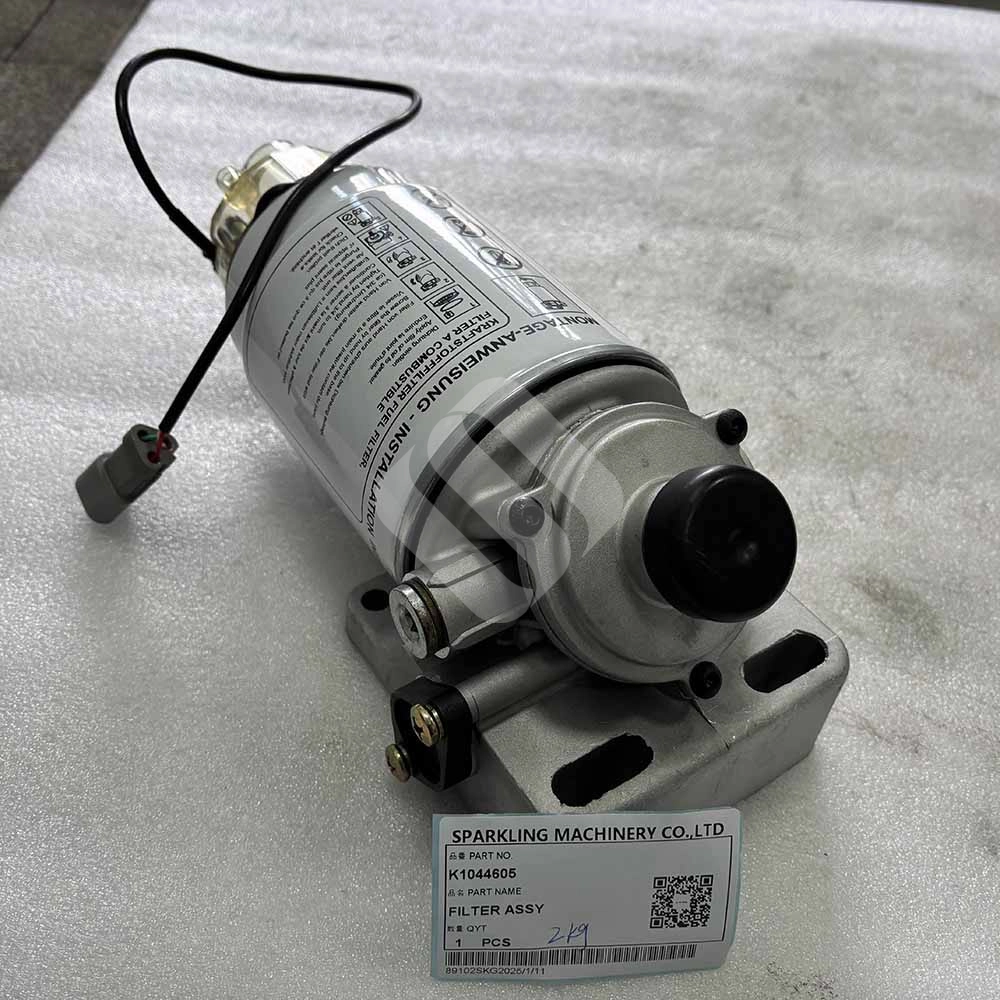 2Kg K1044605 Filter Assembly for Doosan DX140LC, DX180LC Crawler Excavators & DX140W, DX190W Wheel Excavators High-Quality 2Kg K1044605 Filter Assembly for Doosan Excavators DX140LC, DX180LC, DX140W, DX190W