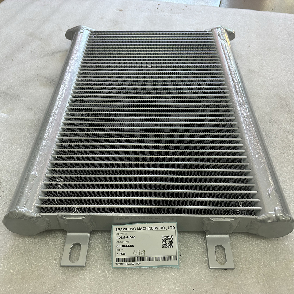 Kubota oil cooler RD82964040, RD829-6404-0, KU819640, Kubota KX80-3 oil cooler, KX80-4 hydraulic oil radiator, RD82964040 cooler replacement, OEM Kubota oil cooler, aftermarket Kubota cooler, KX80-3 parts.