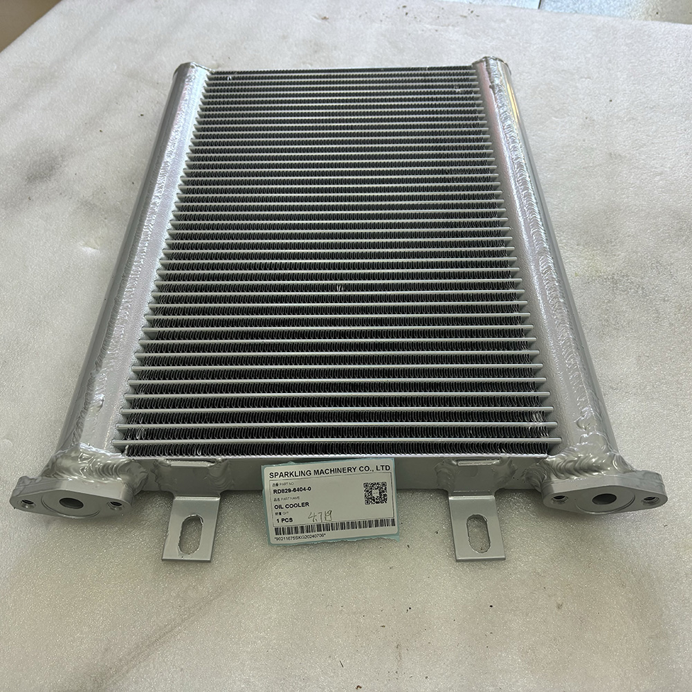 Kubota oil cooler RD82964040, RD829-6404-0, KU819640, Kubota KX80-3 oil cooler, KX80-4 hydraulic oil radiator, RD82964040 cooler replacement, OEM Kubota oil cooler, aftermarket Kubota cooler, KX80-3 parts.