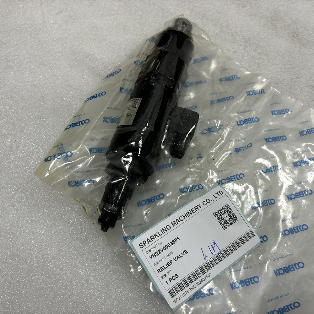 Kobelco YN22V00035F1, solenoid valve SK260-9, SK350-9 hydraulic valve, Kobelco excavator parts, hydraulic overload valve, SK170-8 solenoid replacement, OEM Kobelco valve YN22V00035F1.