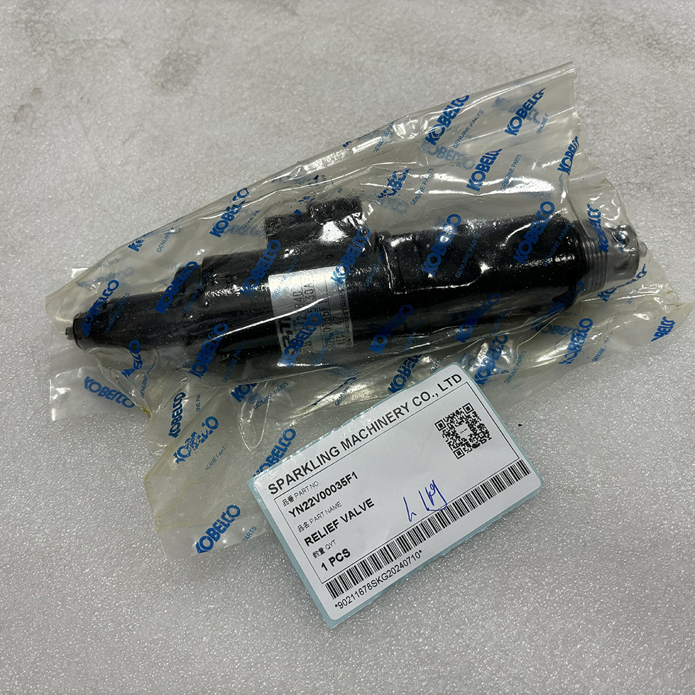 Kobelco YN22V00035F1, solenoid valve SK260-9, SK350-9 hydraulic valve, Kobelco excavator parts, hydraulic overload valve, SK170-8 solenoid replacement, OEM Kobelco valve YN22V00035F1.
