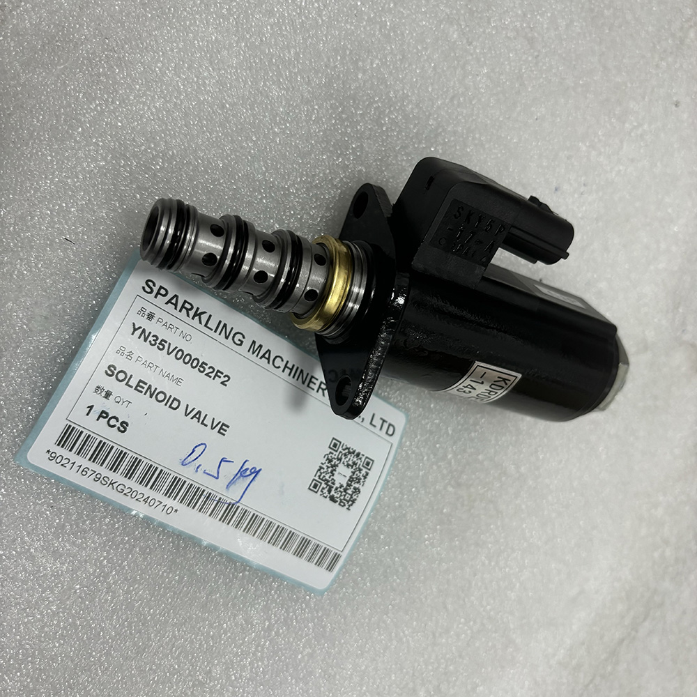 Kobelco YN35V00054F1, YN35V00052F2, Kobelco solenoid valve, hydraulic control valve, SK295-9 valve, SK350-9 solenoid, SK260-9 Kobelco parts, SK210-8 hydraulic valve, SK140SRLC replacement, OEM Kobelco valve
