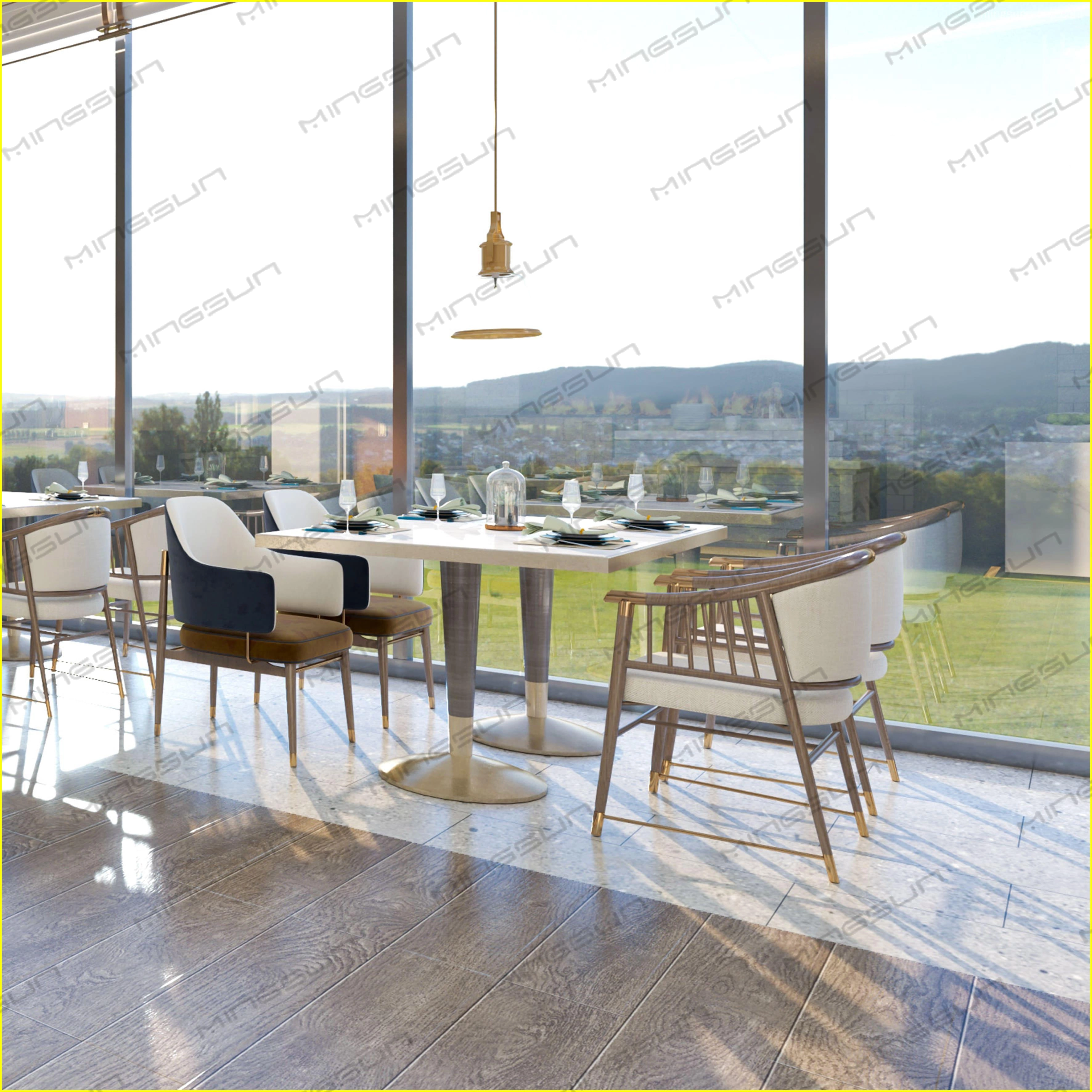 Luxury Hotel Restaurant Furniture Set – Custom Marble Table, Upholstered Chair  (5) - MINGSUN