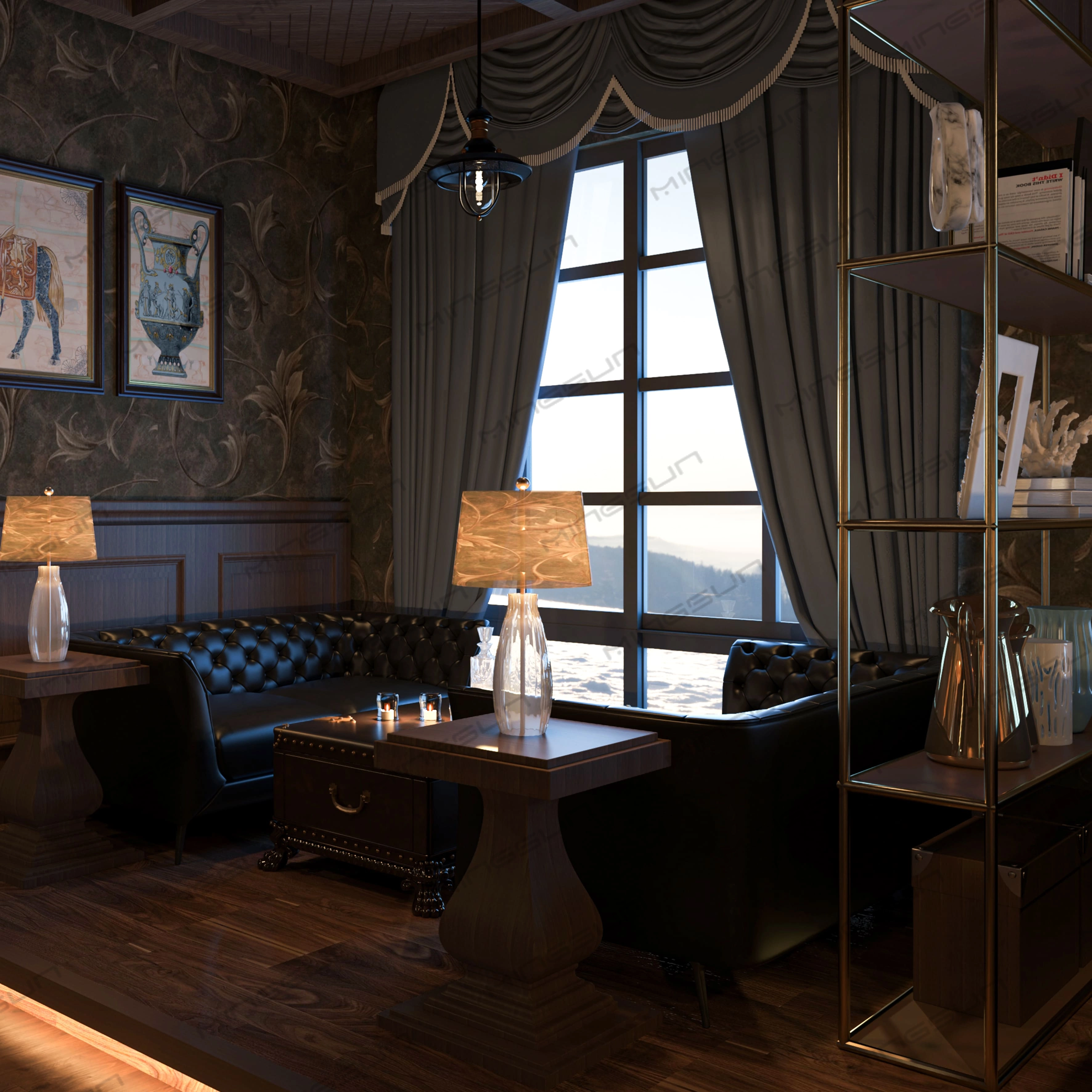 Luxury-Hotel-Bar-Furniture-Set-–-Custom-Vintage-Style-Bar-Counter,-Display-Cabinet-&-Lounge-Seating-for-Boutique-Hotels - MINGSUN Luxury Hotel Bar Furniture Set – Custom Vintage-Style Bar Counter, Display Cabinet & Lounge Seating for Boutique Hotels - MINGSUN