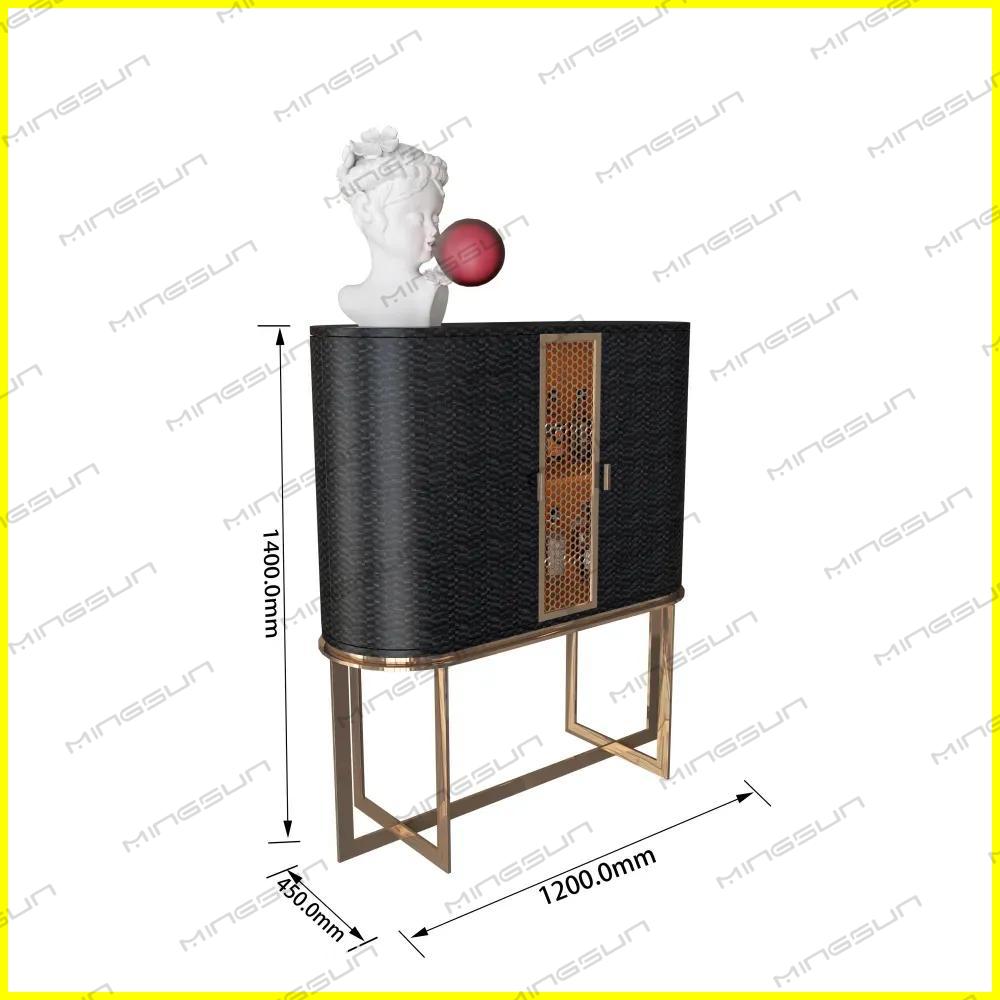 1400mm-tall-designer-bar-cabinet-with-dimensions-for-luxury-hotel-lobby-or-suite - MINGSUN