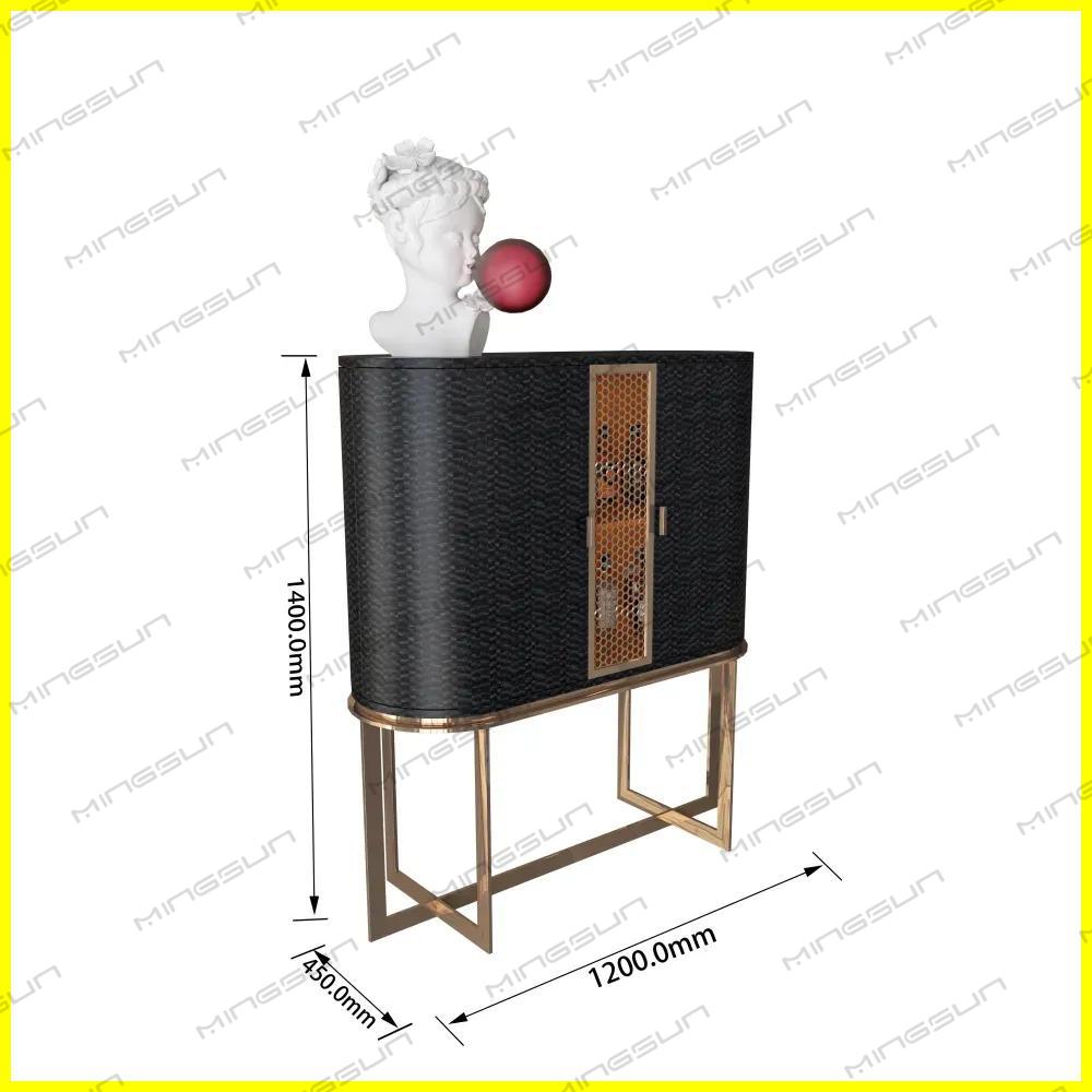 1400mm-tall-designer-bar-cabinet-with-dimensions-for-luxury-hotel-lobby-or-suite - MINGSUN