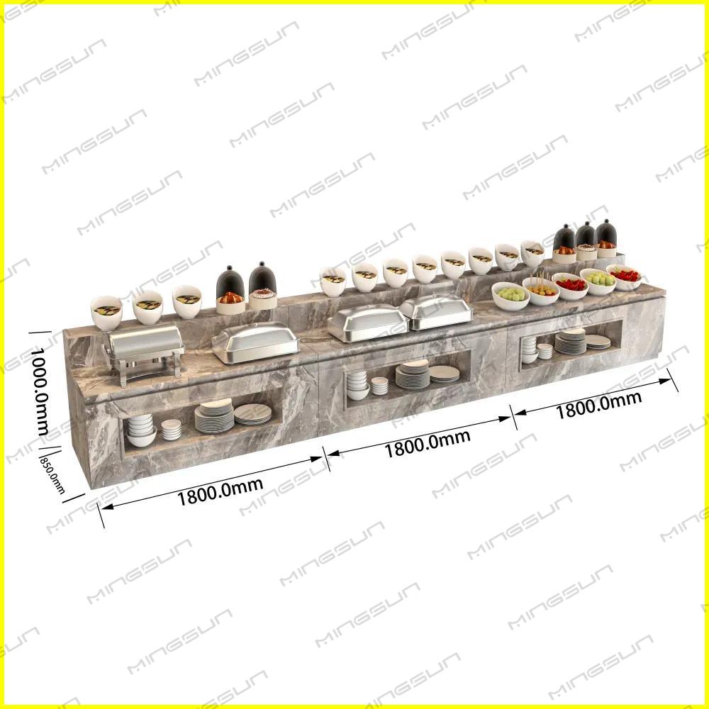 1800mm-modular-buffet-counter-with-dimensions-for-commercial-hotel-breakfast-service - MINGSUN