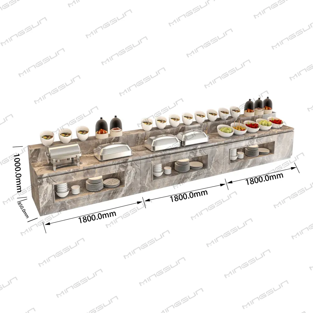 1800mm-modular-buffet-counter-with-dimensions-for-commercial-hotel-breakfast-service - MINGSUN