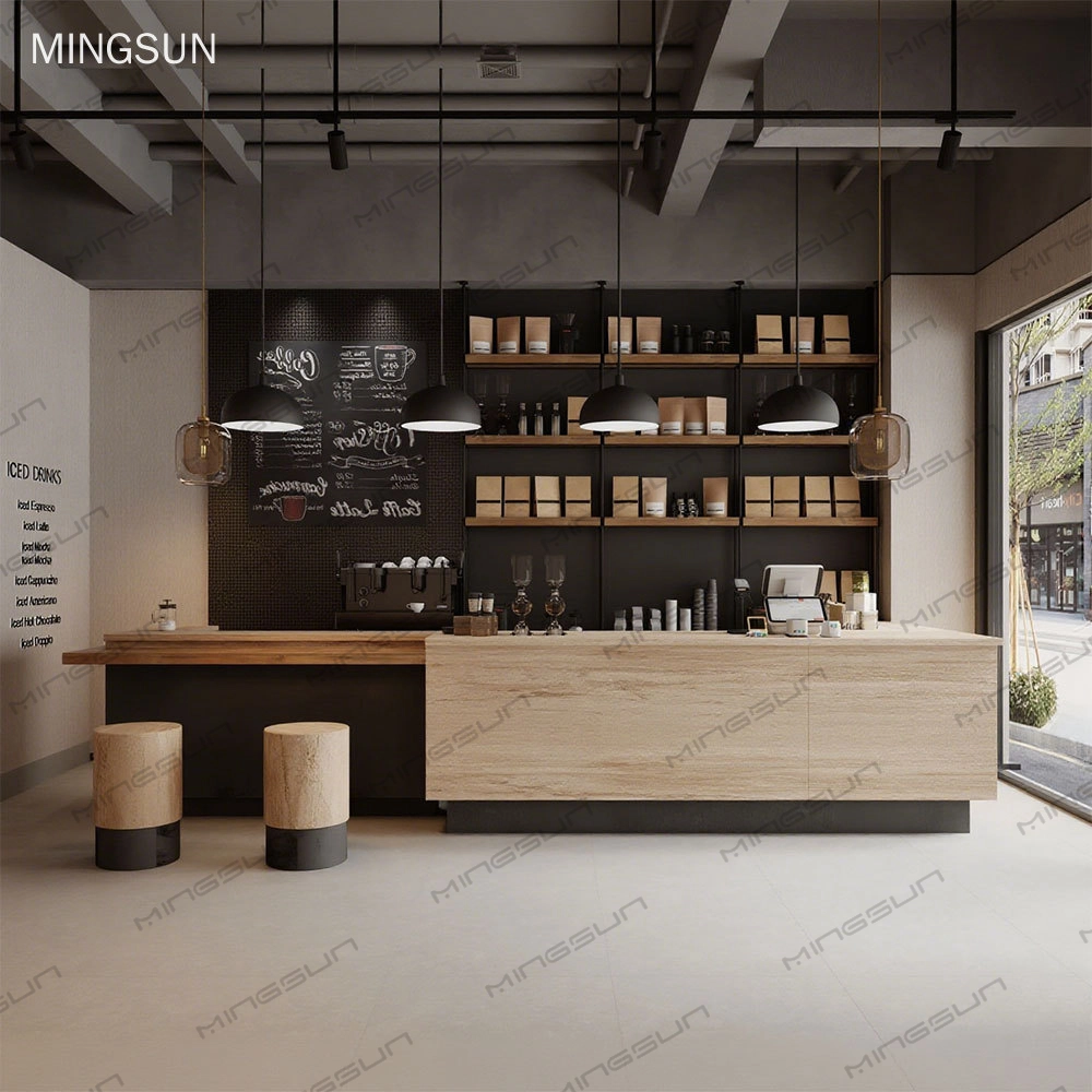 Modern-Coffee-Bar-Counter-&-Display-Shelving-–-Custom-Designed-Café-Furniture-for-Hotels-&-Boutique-Cafés - MINGSUN Modern Coffee Bar Counter & Display Shelving – Custom Designed Café Furniture for Hotels & Boutique Cafés - MINGSUN