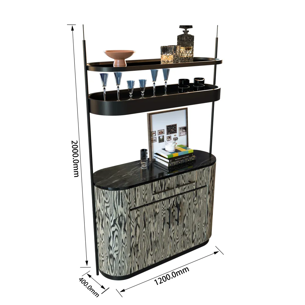 خزانة بار حديثة بارتفاع ٢٠٠٠ مم، بأبعاد مناسبة للاستخدام التجاري في الفنادق أو المنتجعات - MINGSUN