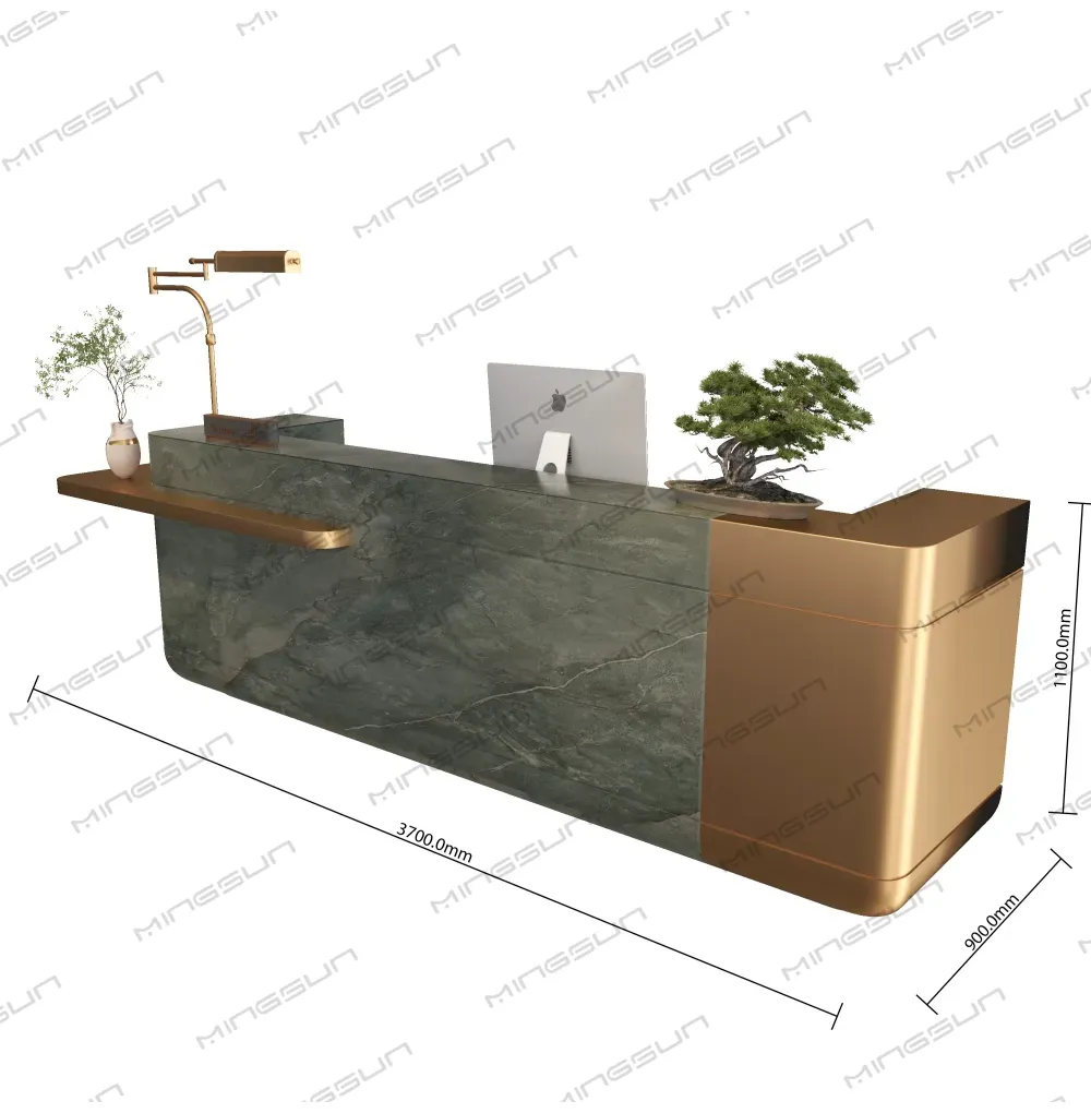3700mm-long-commercial-reception-counter-with-dimensions-for-hotel-lobby-b2b-sales - MINGSUN