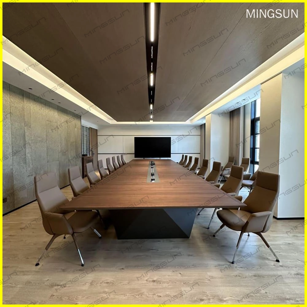 Modern-Conference-Table-with-Integrated-Power-System-–-Custom-Designed-Meeting-Furniture-for-Hotels-&-Offices - MINGSUN Modern Conference Table with Integrated Power System – Custom Designed Meeting Furniture for Hotels & Offices - MINGSUN