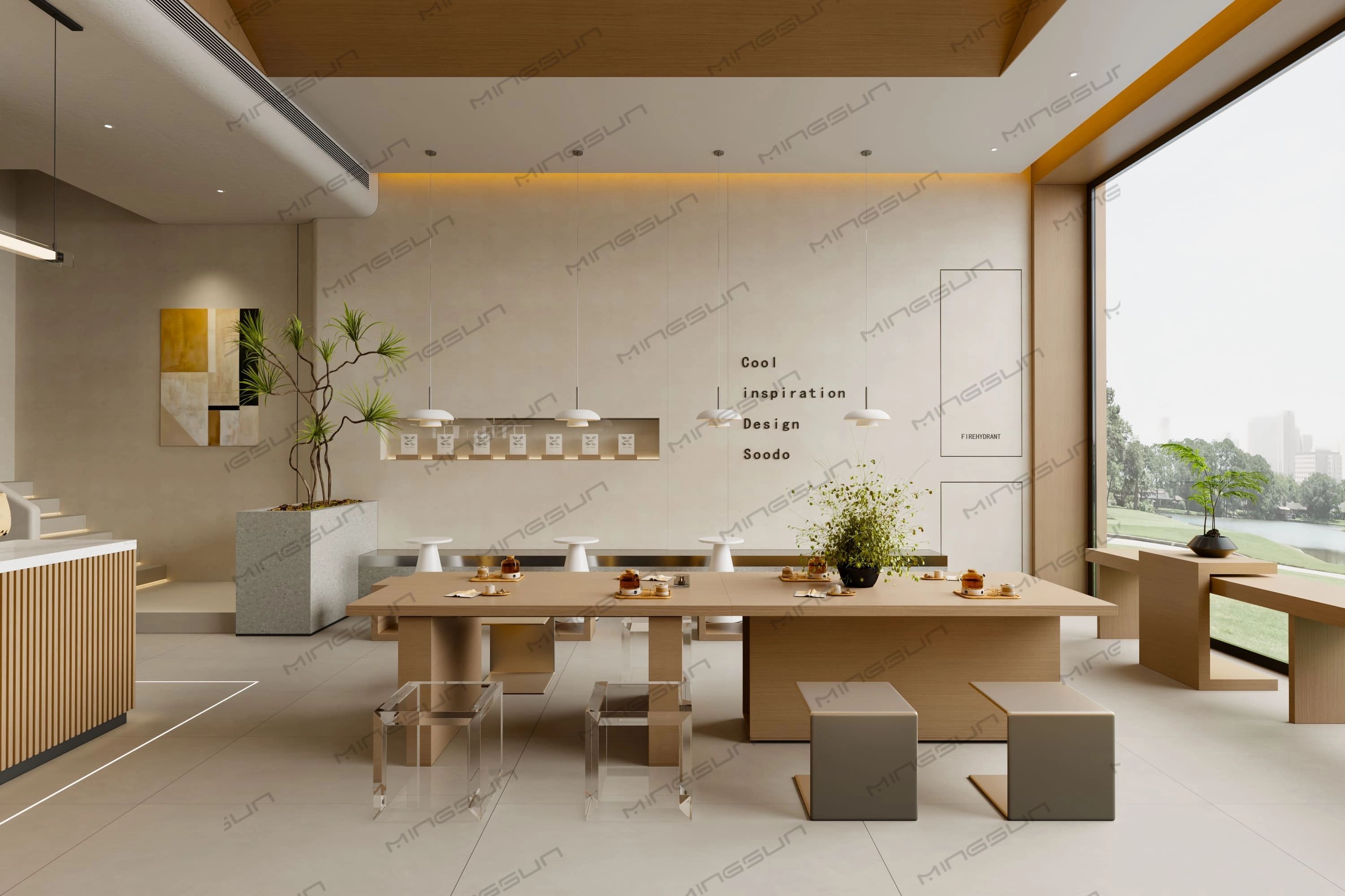 Modern-Minimalist-Coffee-Bar-Furniture-Set-–-Custom-Designed-Bar-Counter,-Display-Shelves-&-Seating-(9) - MINGSUN Modern Minimalist Coffee Bar Furniture Set – Custom Designed Bar Counter, Display Shelves & Seating (9) - MINGSUN