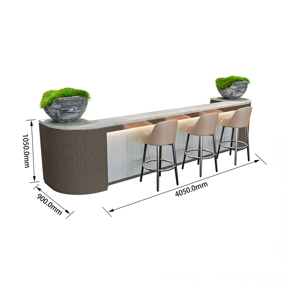 Luxury Hotel Lobby Furniture Set – Custom Designed Sofa, Bar Counter, Bookshelves & Seating – Factory Direct from Guangzhou
