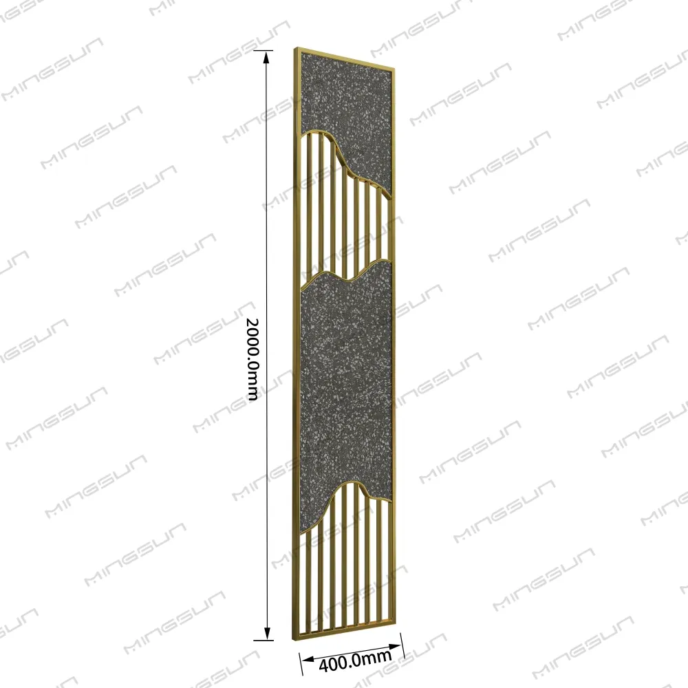 Dimensional drawing of a modern decorative screen with speckled infill. - MINGSUN Dimensional drawing of a modern decorative screen with speckled infill. - MINGSUN