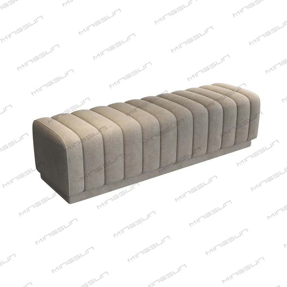 beige-channel-tufted-bench-luxury-hotel-bedroom-design - MINGSUN beige-channel-tufted-bench-luxury-hotel-bedroom-design - MINGSUN