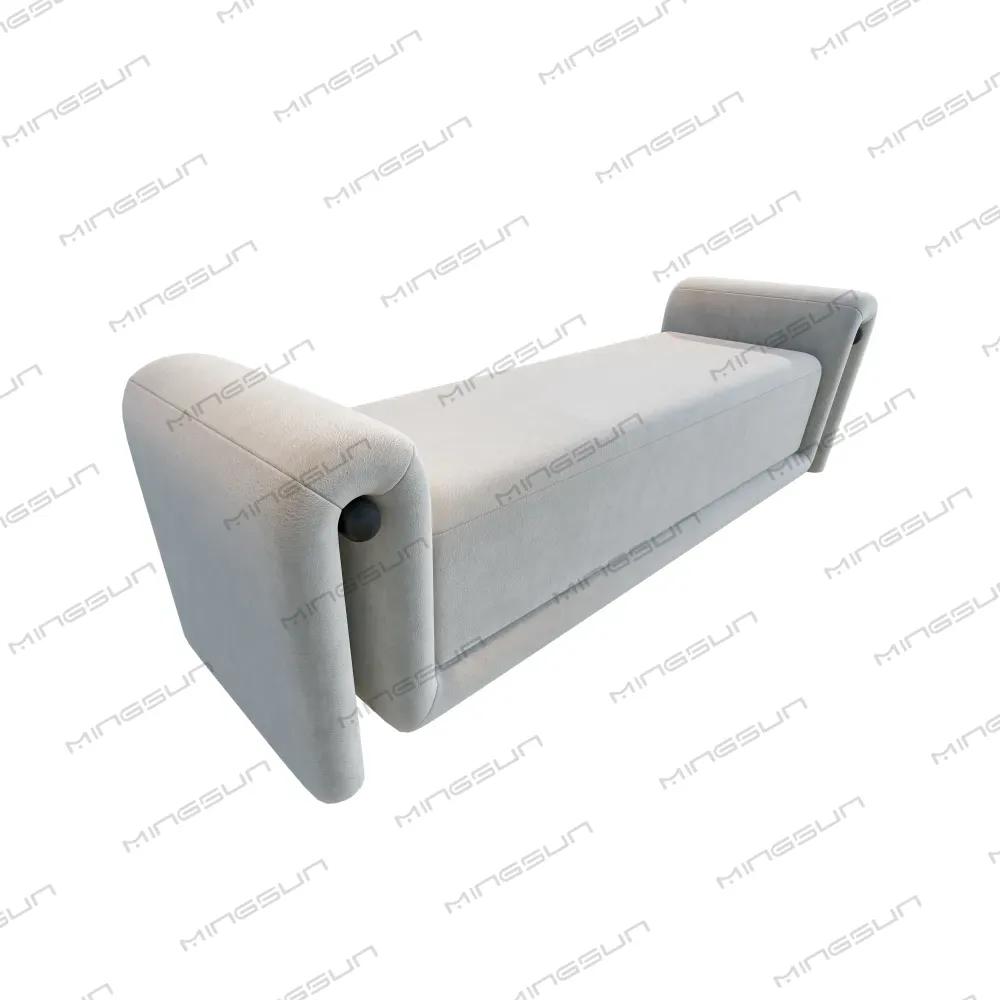 beige-upholstered-bed-end-bench-with-rolled-arms-hotel-suite 2 - MINGSUN beige-upholstered-bed-end-bench-with-rolled-arms-hotel-suite 2 - MINGSUN