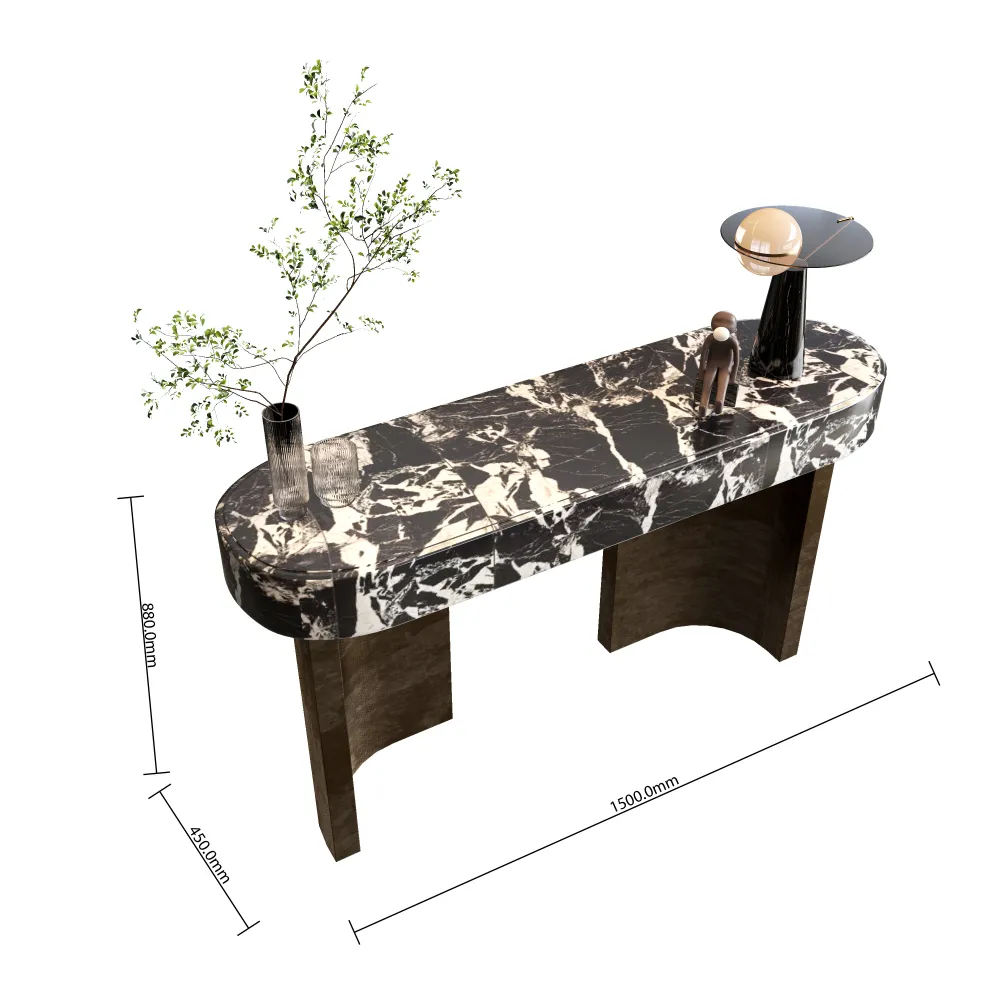 bespoke 1400mm marble console table specifications for hospitality interior projects - MINGSUN