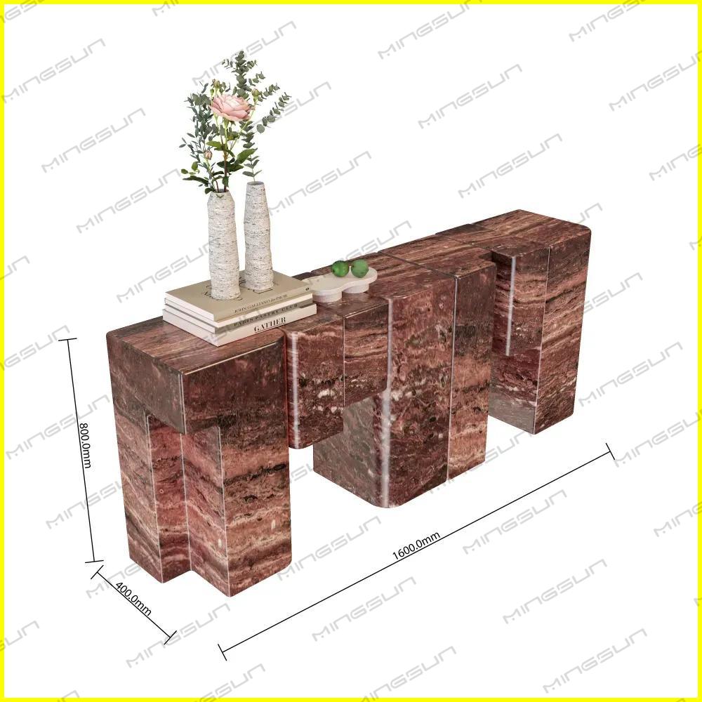 bespoke 1400mm marble console table specifications for hospitality interior projects - MINGSUN