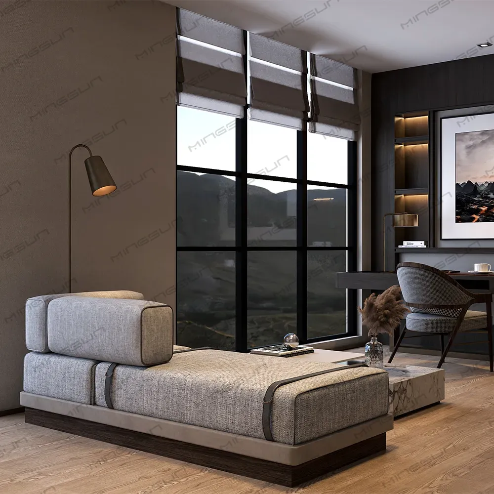 bespoke hotel guest room daybed sofa with marble coffee table furniture - MINGSUN