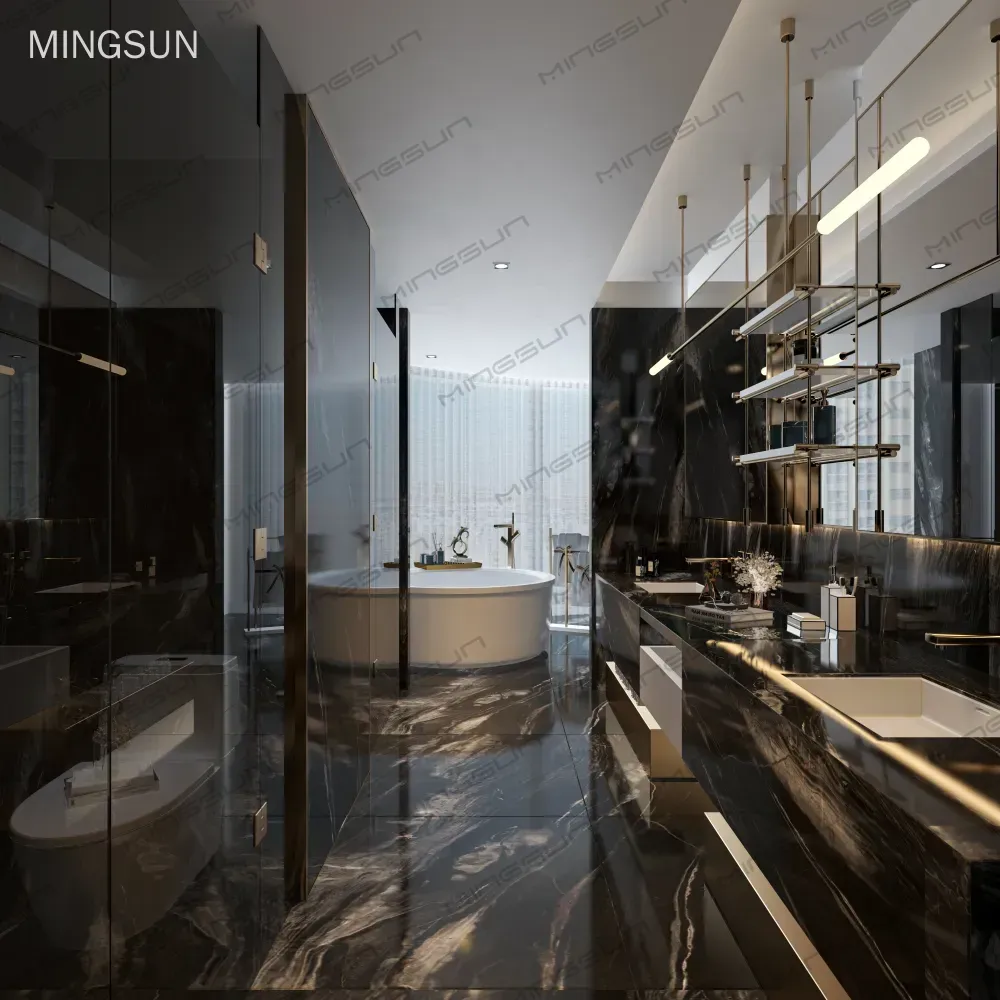 commercial-project-bathroom-render-luxury-suite-bathtub-double-vanity-marble-flooring - MINGSUN