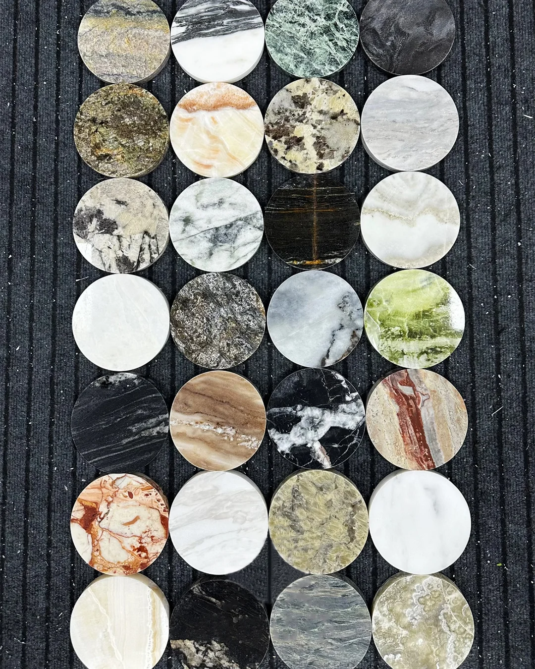 comprehensive-round-stone-sample-collection-for-hotel-interior-design-material-selection