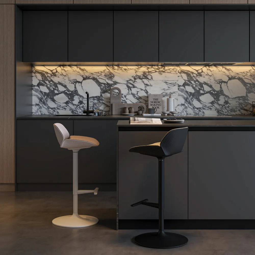 contemporary-apartment-hotel-kitchen-stools-modern-interior-design - MINGSUN