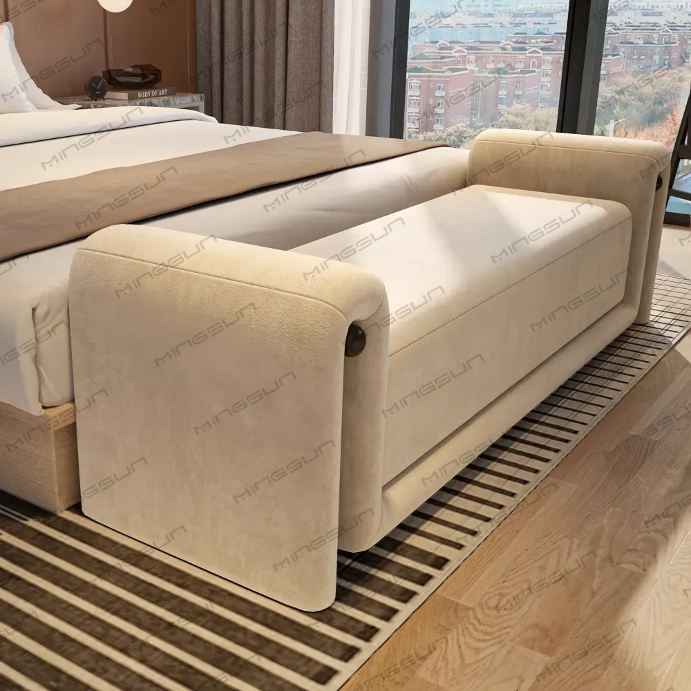 contemporary-bed-end-bench-with-button-detail-design - MINGSUN contemporary-bed-end-bench-with-button-detail-design - MINGSUN