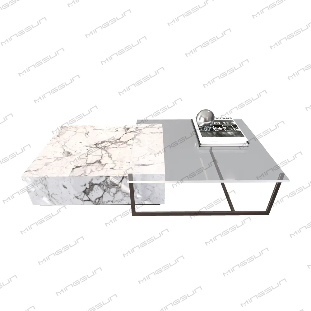 contemporary marble block coffee table for high end commercial lounge - MINGSUN
