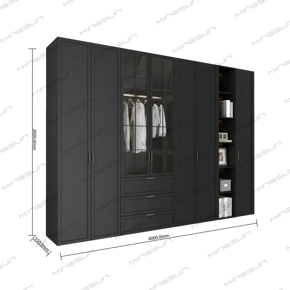 custom 4000mm length walk in closet system specifications for high end villas - MINGSUN custom 4000mm length walk in closet system specifications for high end villas - MINGSUN