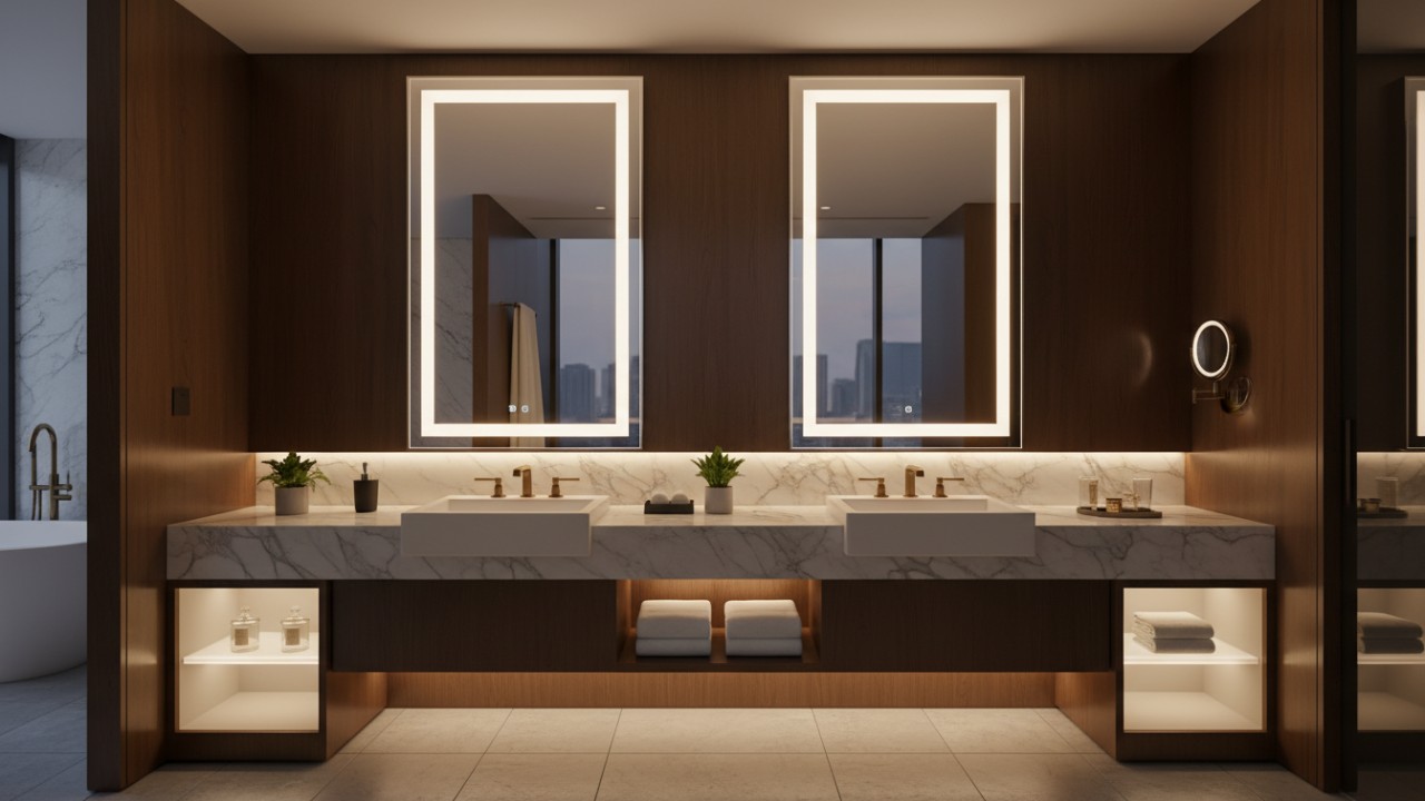 custom bathroom mirror cabinets hotel