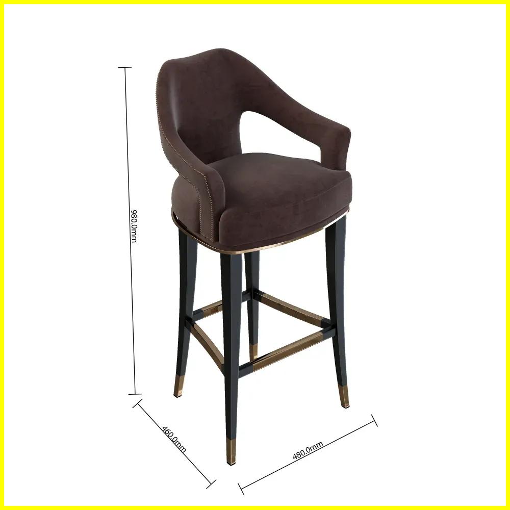 custom-hospitality-seating-dimensions-ergonomic-bar-chair-specs - MINGSUN
