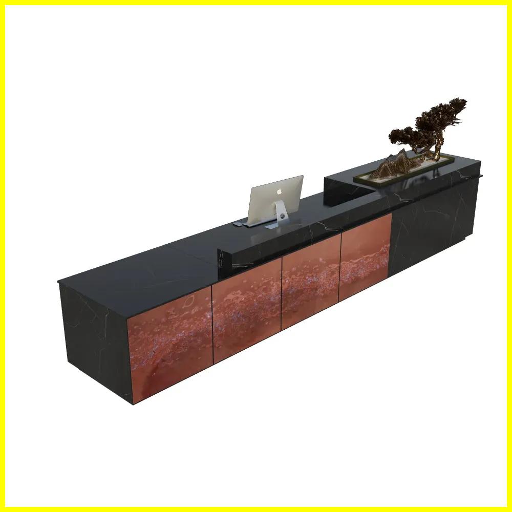 custom lobby furniture reception counter for boutique hotel brand - MINGSUN