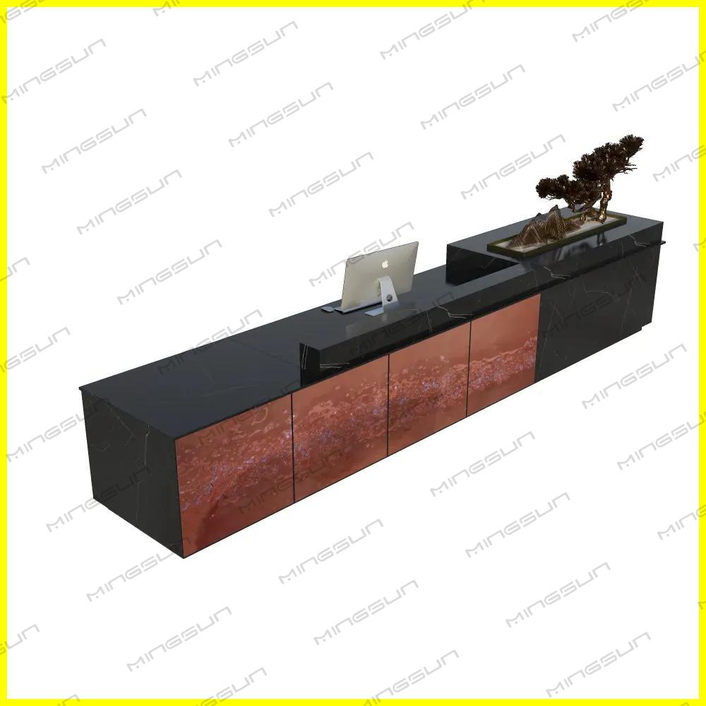 custom lobby furniture reception counter for boutique hotel brand - MINGSUN