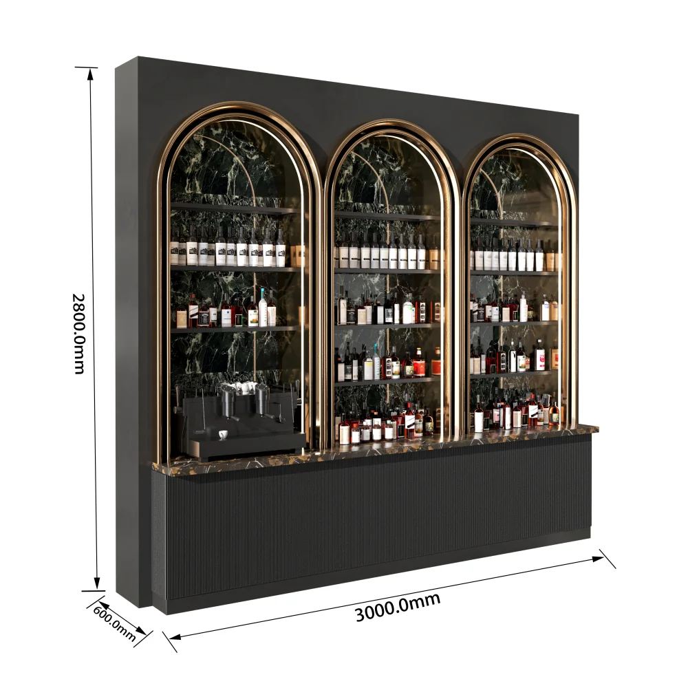 custom-luxury-bar-counter-with-3-arched-shelves-black-gold-green-marble-dimensions-3000x2800x600