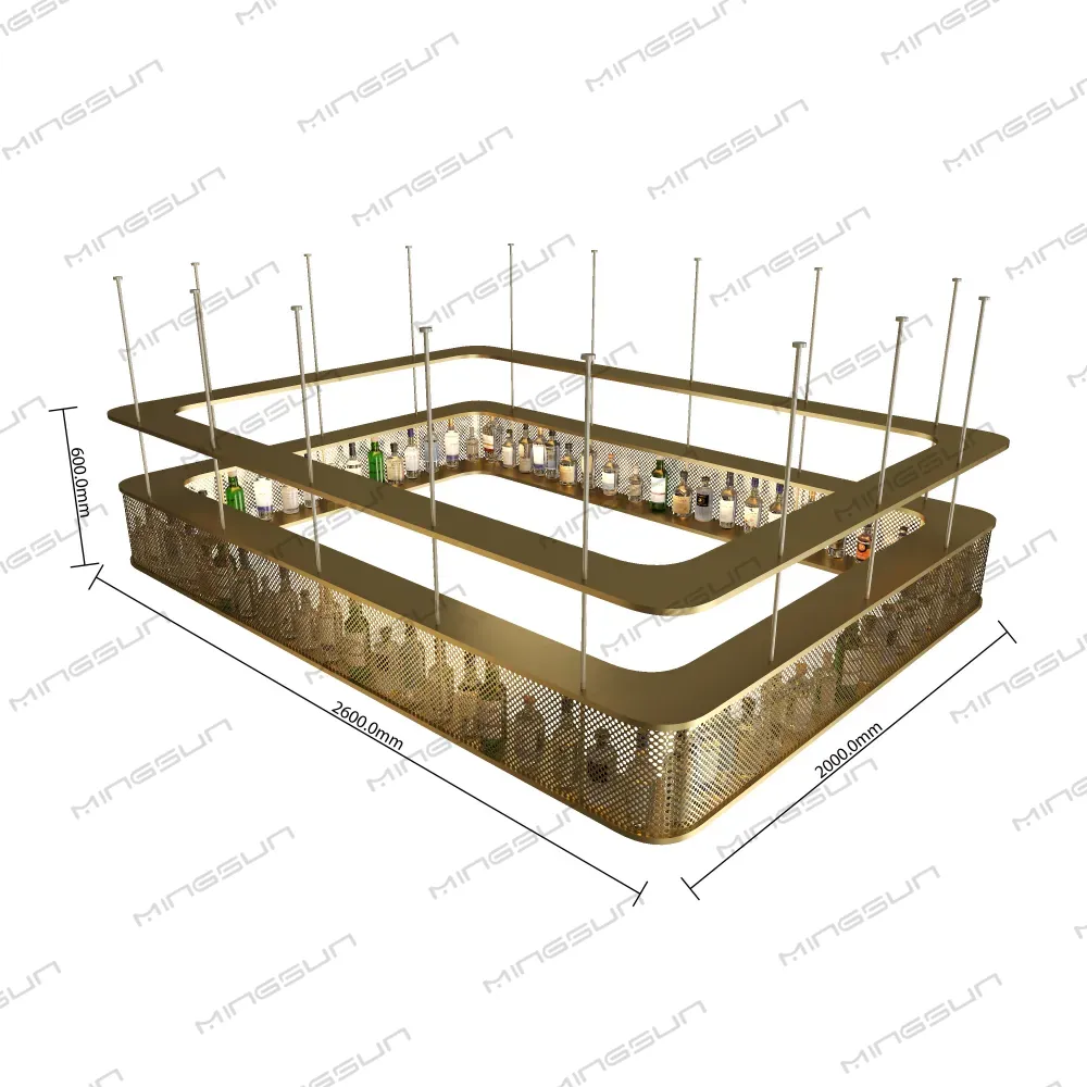 حامل زجاجات علوي مخصص للبار التجاري - أبعاد 2600 مم × 2000 مم × 600 مم - مينغسون حامل زجاجات علوي مخصص للبار التجاري - أبعاد 2600 مم × 2000 مم × 600 مم - مينغسون