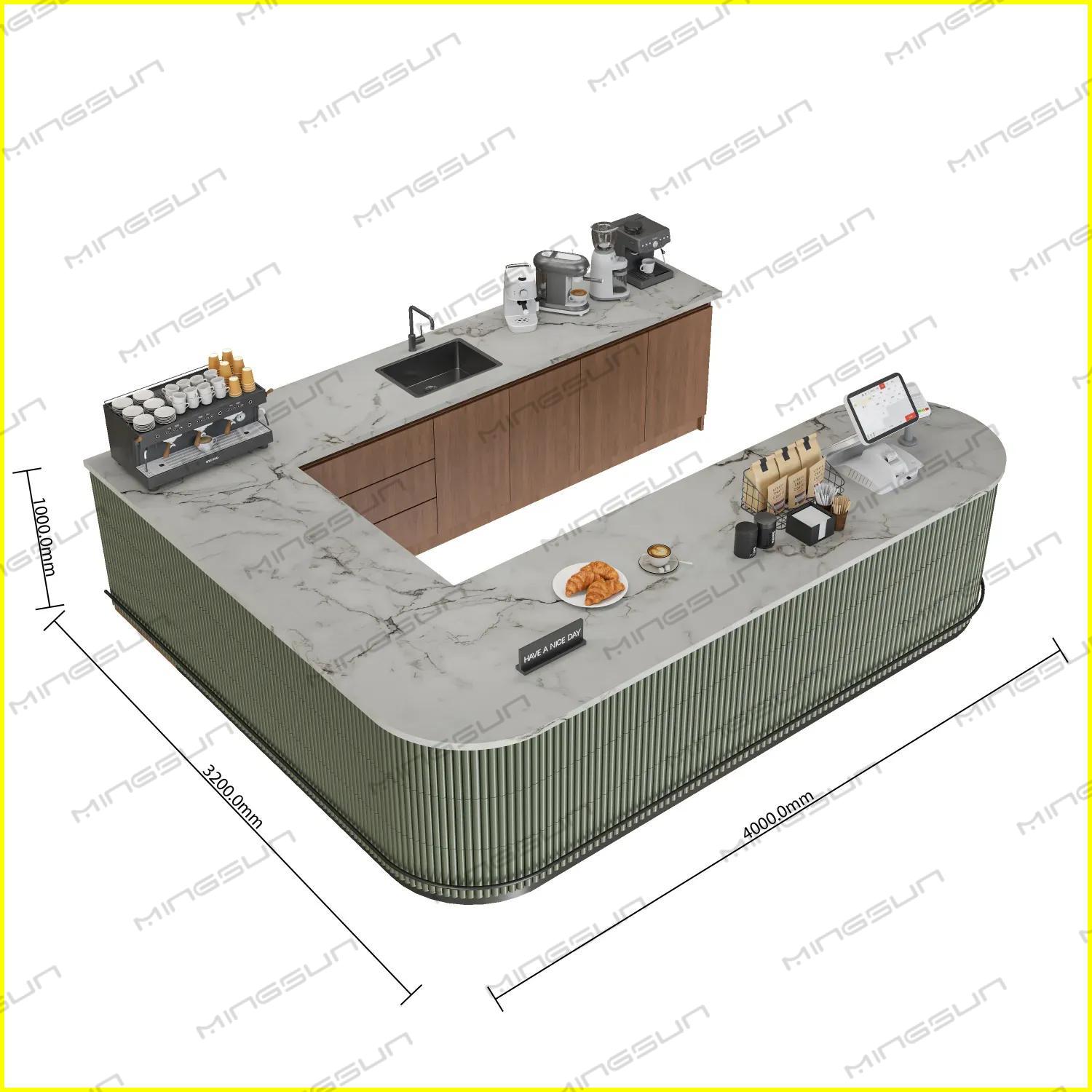 customizable-dimensions-luxury-coffee-counter-for-resort-hotels-4000mm - MINGSUN