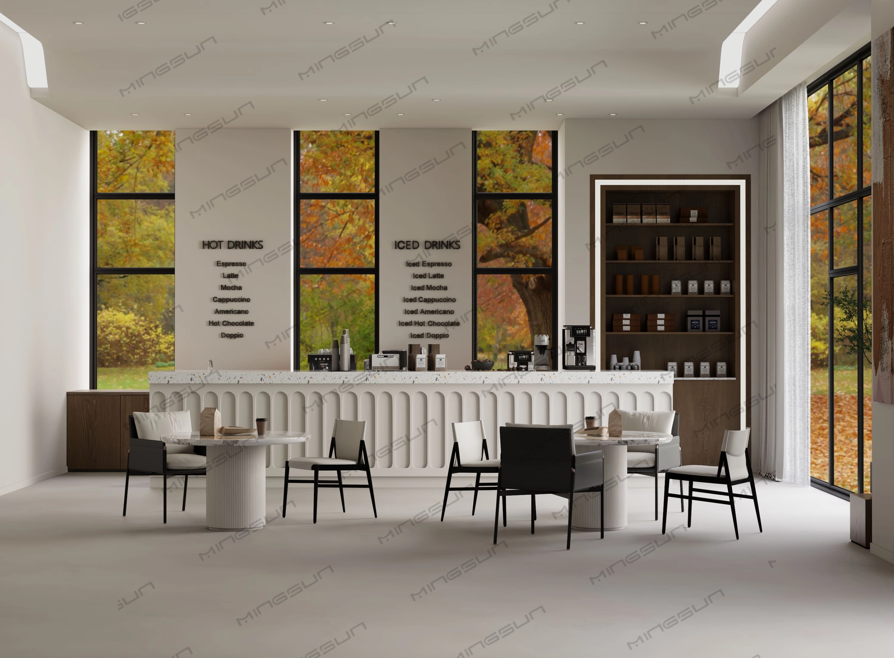 Modern-Hotel-Coffee-Bar-Furniture-Set-–-Custom-Designed-Bar-Counter,-Marble-Tables-&-Seating-–-Factory-Direct-from-Guangzhou-(10) - MINGSUN Modern Hotel Coffee Bar Furniture Set – Custom Designed Bar Counter, Marble Tables & Seating – Factory Direct from Guangzhou (10) - MINGSUN
