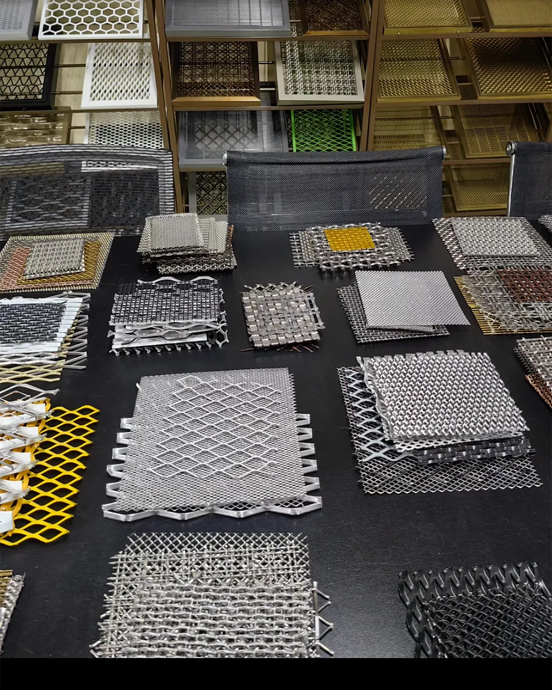 decorative-metal-mesh-and-perforated-panel-samples-for-hotel-facade-and-lobby-features